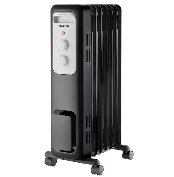 1,500-Watt Oil-Filled Radiant Electric Space Heater with Thermostat