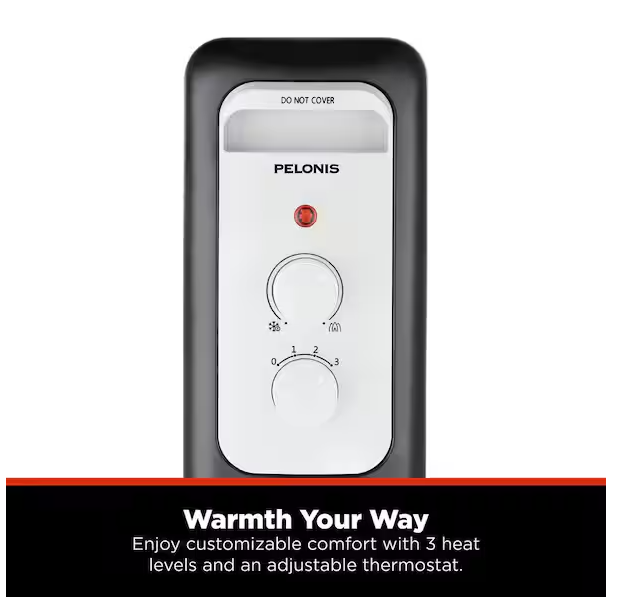 1,500-Watt Oil-Filled Radiant Electric Space Heater with Thermostat