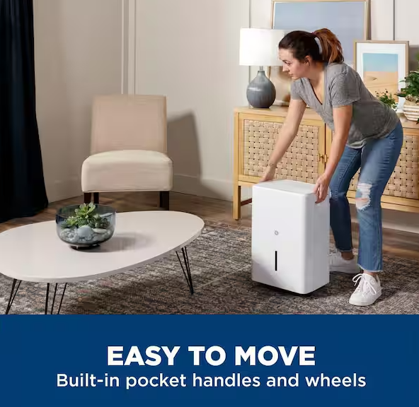 25-Pints for Damp Rooms Up to 1500 sq. ft. Residential Dehumidifier with Bucket in White, ENERGY STAR