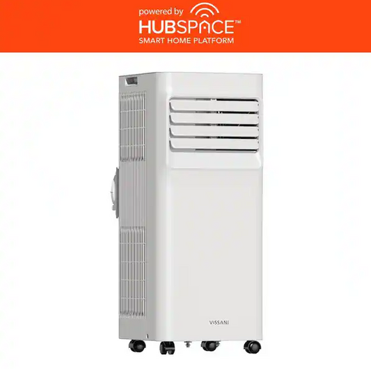 6,000 (DOE) BTU 115-Volt Portable Air Conditioner for 250 sq. ft Rooms in White, Powered by Hubspace