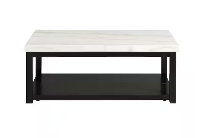 Evie White Marble Rectangle 48 in. Coffee Table