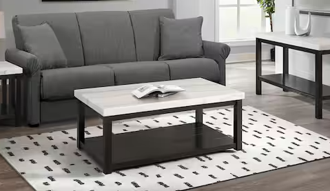 Evie White Marble Rectangle 48 in. Coffee Table