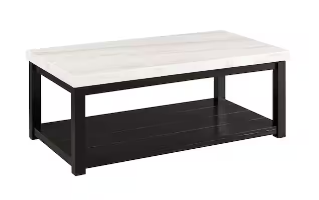 Evie White Marble Rectangle 48 in. Coffee Table