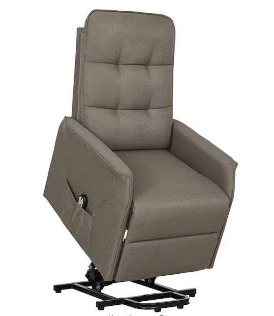 Power Lift Recliner Chair, Electric Reclining Chair with Remote, Side Pockets, Pocket Spring, Tufted Back, Coffee