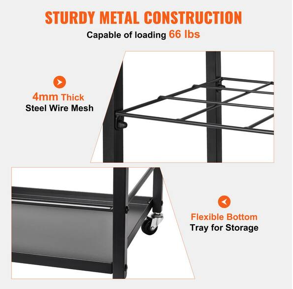 Blueprint Storage Rack, 12 Slots Blueprint Holder with Wheels, Mobile Metal Blueprint Storage Cart Black