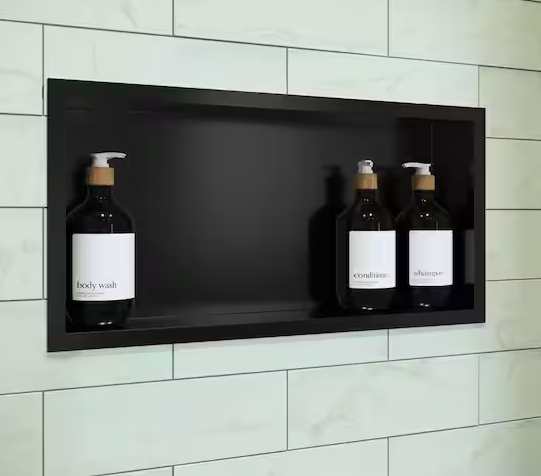 Voltaire 15 in. W x 4 in. H x 24 in. D Stainless Steel Shower Niche in Matte Black