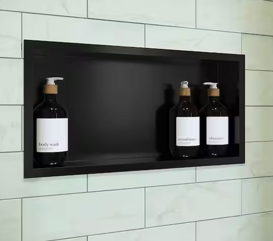 Voltaire 15 in. W x 4 in. H x 24 in. D Stainless Steel Shower Niche in Matte Black