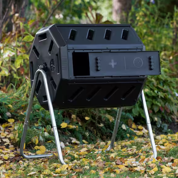 Tumbling Composter with Two Chambers for Efficient Batch Composting