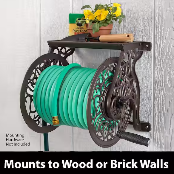 Liberty Garden 708-Ca Garden Hose Reel, Wall Mount, Aluminum