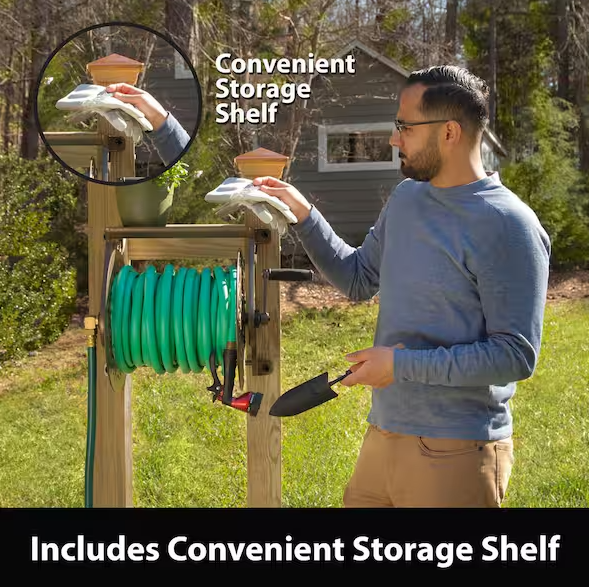 Liberty Garden 708-Ca Garden Hose Reel, Wall Mount, Aluminum