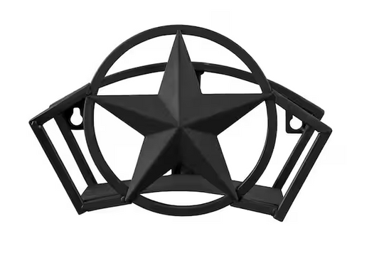 125 ft. Americana Black Metal Star Hose Hanger Garden Hose Reel