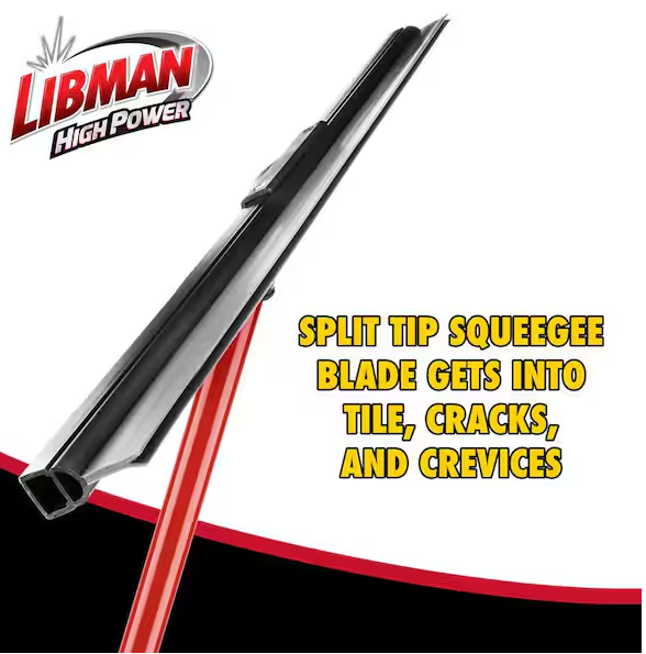 24 in. PVC High Power Multi-Surface Rubber Floor Squeegee with 60 in. Steel Handle