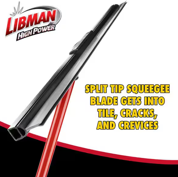 24 in. PVC High Power Multi-Surface Rubber Floor Squeegee with 60 in. Steel Handle