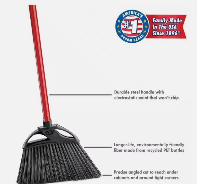 Libman Angle Broom and Lobby Dustpan 11 in. 2-Piece Combo Set