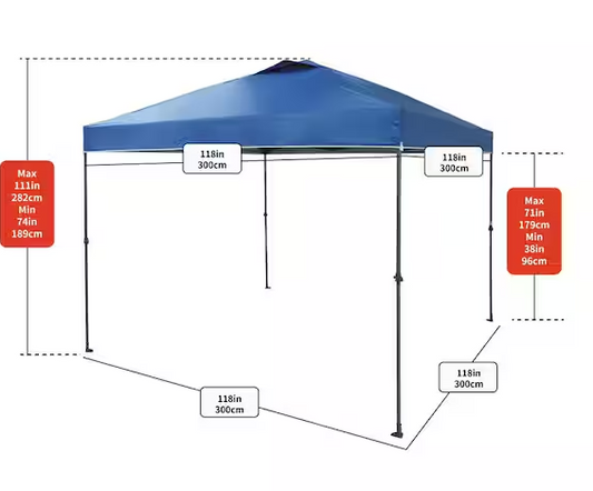 10 ft. x 10 ft. Blue Instant Canopy Pop Up Tent