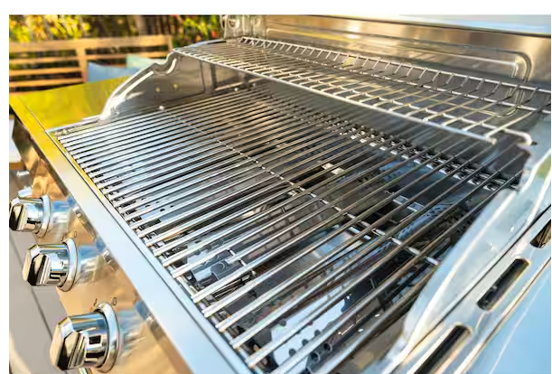 4 Burner Stainless Steel Propane Gas Grill with Side Burner