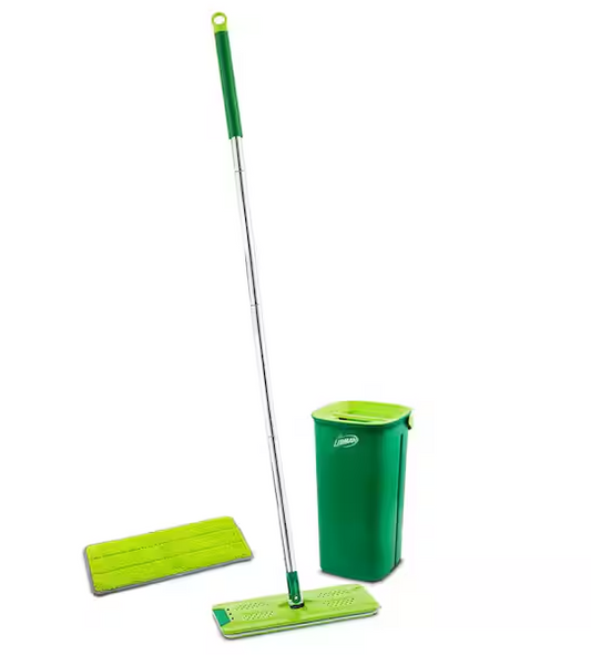 Rinse 'N Wring Microfiber Flat Mop and Bucket System with Extra Refill Pad and Refill Pad (3-Count) Combo