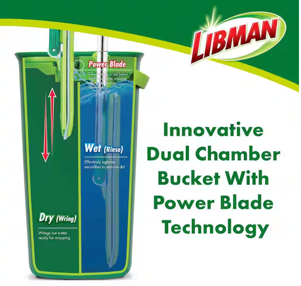 Rinse 'N Wring Microfiber Flat Mop and Bucket System with Extra Refill Pad and Refill Pad (3-Count) Combo