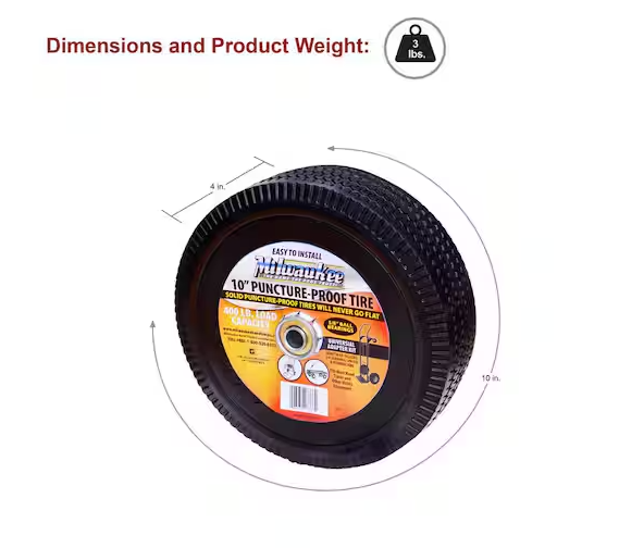 10 in. Flat Free Wheel Part