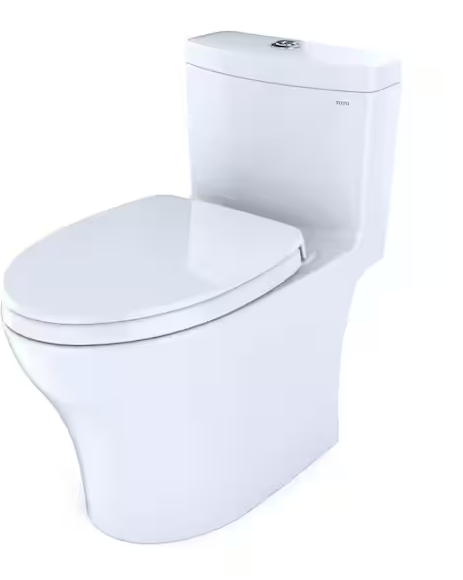 Aquia IV 12 in. Rough In One-Piece 0.8/1.28 GPF Dual Flush Elongated Toilet in Cotton White, SoftClose Seat Included