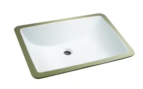 22 in. Undermount Rectangular Vitreous China Bathroom Sink in White