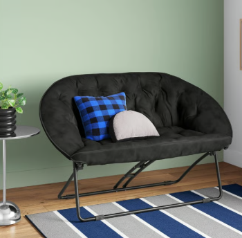 Double Dish Loveseat Sofa Chair Black - Room Essentials