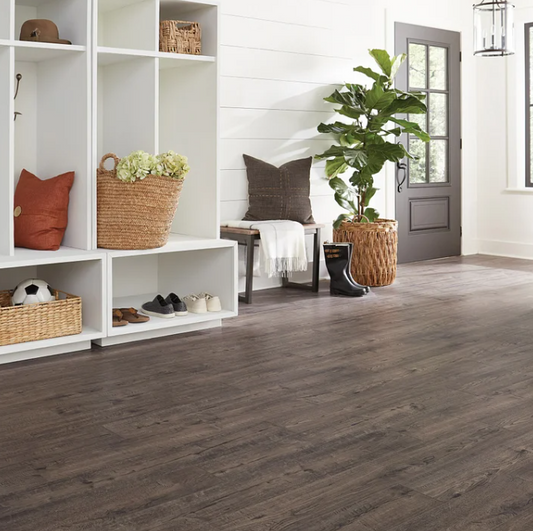 Mohawk Home 12MM Thick 6.1in X 47.2in AC4 Waterproof Surface Laminate Wood Plank Flooring (18.14 sq ft/ctn)