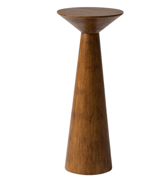 COZAYH Pedestal Tall Round Martini Table with Textured Finish and Quick Assembly for Living Rooms or Bedrooms, Holds up to 50 Pounds, Walnut