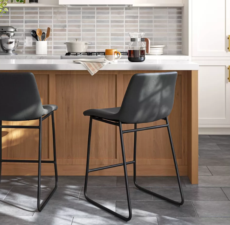 Bowden Faux Leather Counter Height Barstool - Threshold