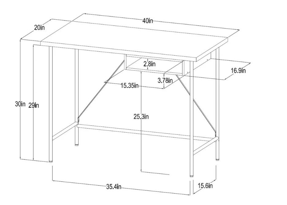 Wood and Metal Writing Desk with Storage - Room Essentials