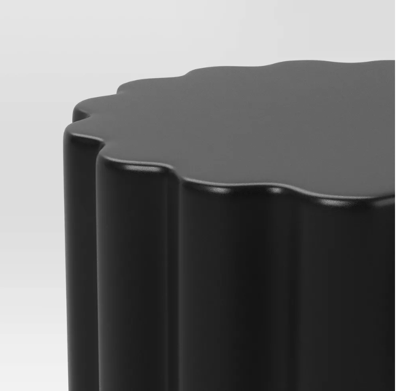 Scalloped Round Side Table Black - Room Essentials