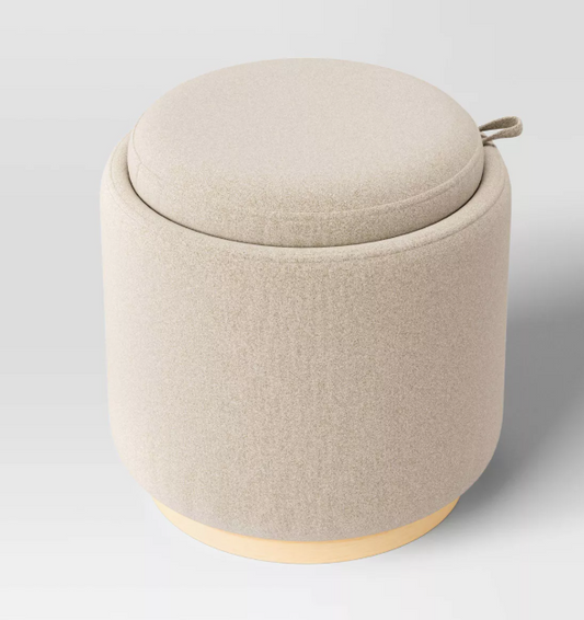 Round Upholstered Storage Ottoman - Room Essentials