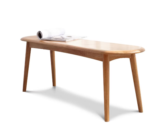 GDFStudio Beacher Natural Solid Wood 47.24" W Dining Bench