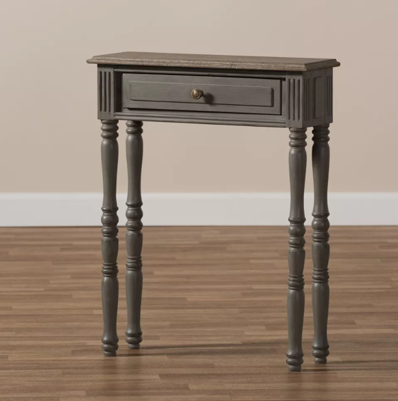 Noemie Country Cottage Farmhouse Finished 1 Drawer Console Table Brown - Baxton Studio: Antique Style, Space-Saving Design
