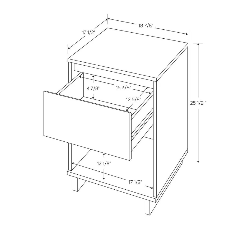 Mixed Materials Wood and Metal Nightstand Natural Wood - Room Essentials