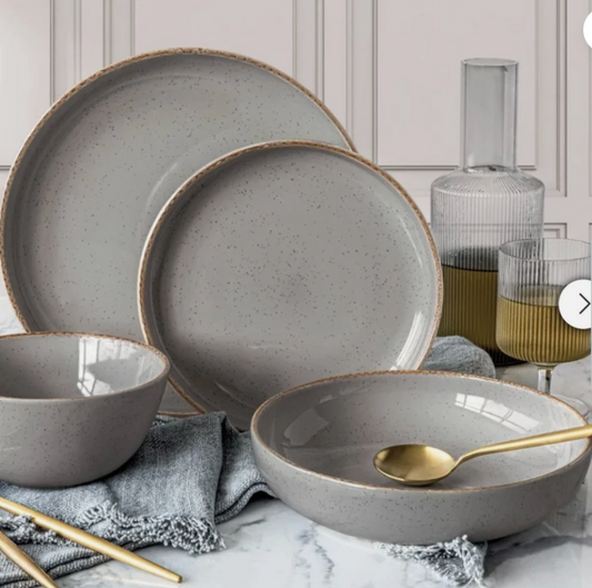 over&back, 16 Pc "Options" Dinnerware Stoneware Bowl & Plate Set