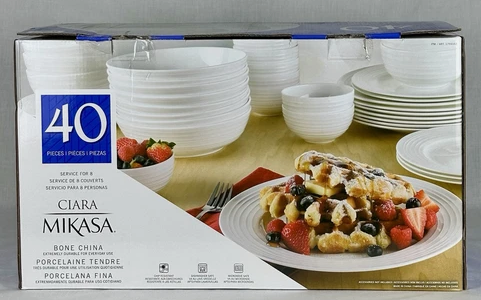 Mikasa Bone China Dinnerware Set 40 Pc Service 8 White (Copy)