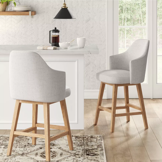 Kinston Swivel Curved Back Upholstered Counter Height Barstool - Threshold™