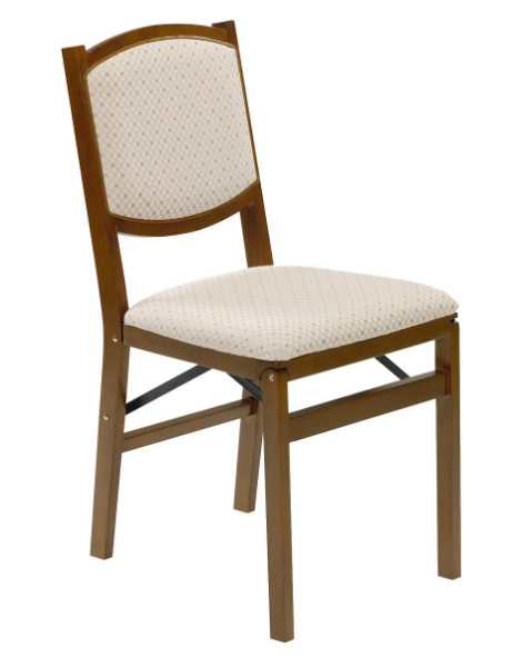 Set of 2 Contemporary Upholstered Back Folding Chair Fruitwood Brown - Stakmore