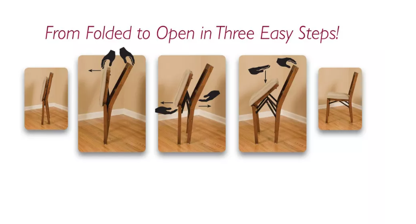 Set of 2 Contemporary Upholstered Back Folding Chair Fruitwood Brown - Stakmore