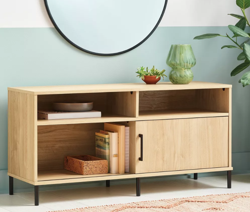 Mixed Material TV Storage Stand for TVs up to 54" with Sliding Doors - Room Essentials™