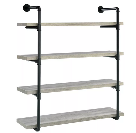 39" Elmcrest 4 Shelf Wall Bookcase with Black Frame - Coaster
