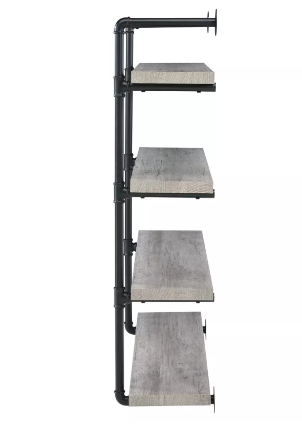 39" Elmcrest 4 Shelf Wall Bookcase with Black Frame - Coaster