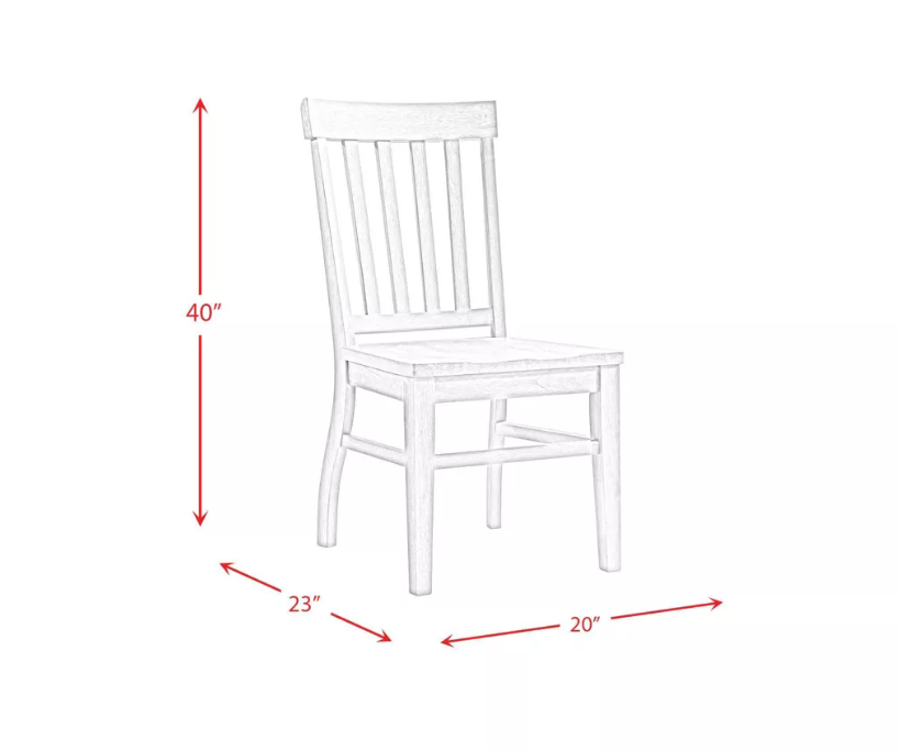 Set of 2 Liam Slat Back Chairs Natural - Picket House Furnishings: Rubberwood Frame, Non-Upholstered, 300lb Capacity