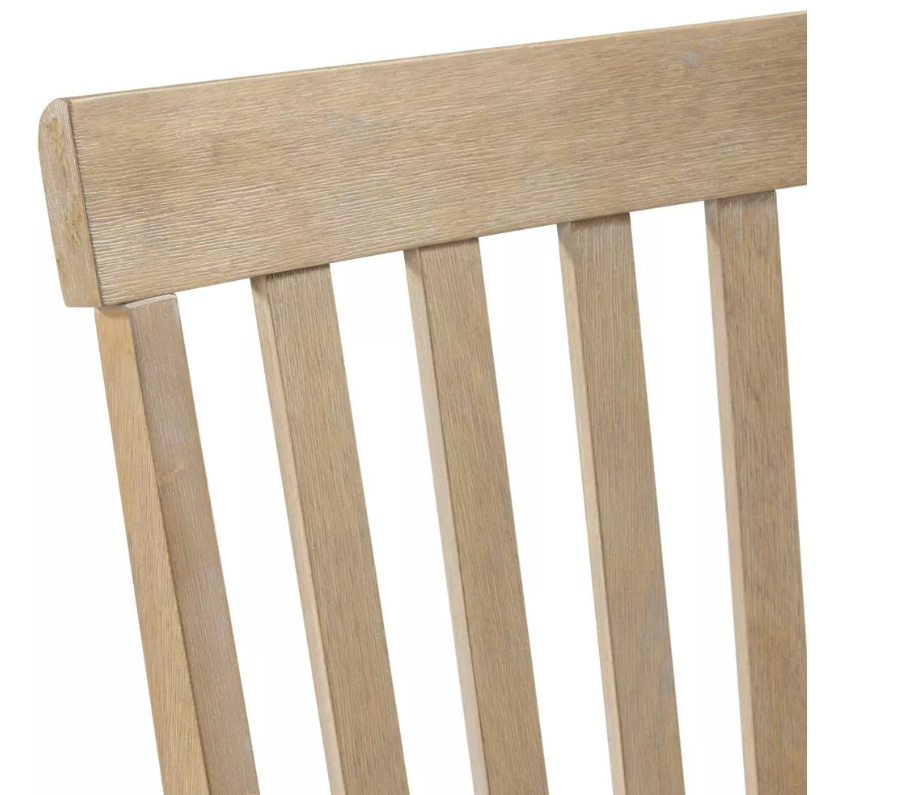 Set of 2 Liam Slat Back Chairs Natural - Picket House Furnishings: Rubberwood Frame, Non-Upholstered, 300lb Capacity