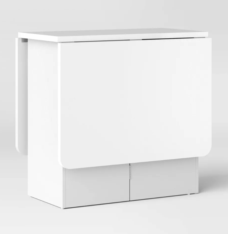 Drop Leaf Dining Table with Storage Shelves White - Room Essentials™