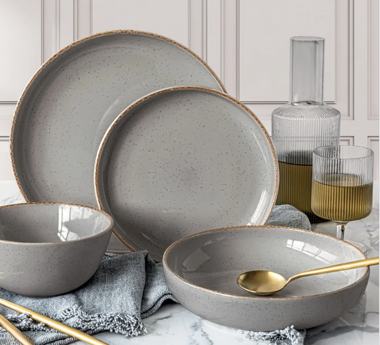 over&back Options 16-piece Dinnerware Set (Gray)