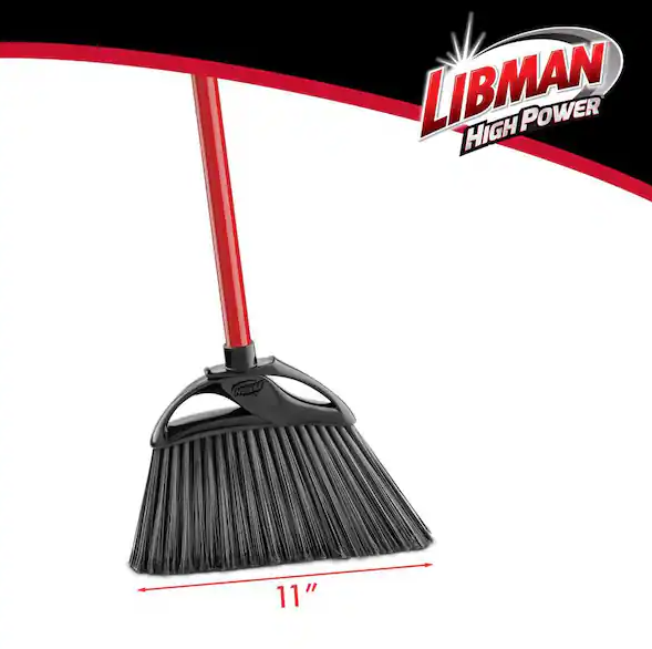11 in. High Power Indoor/Outdoor Angle Broom with Steel Handle