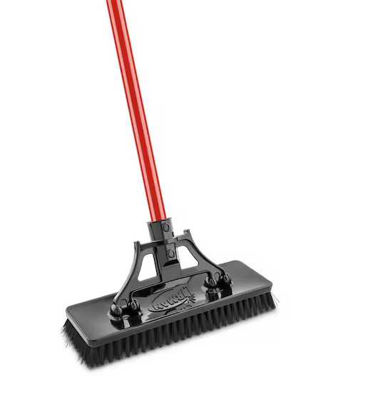 13.5 in. High Power Extra-Large Heavy-Duty Floor Scrub Brush with Swiveling Head and Steel Handle