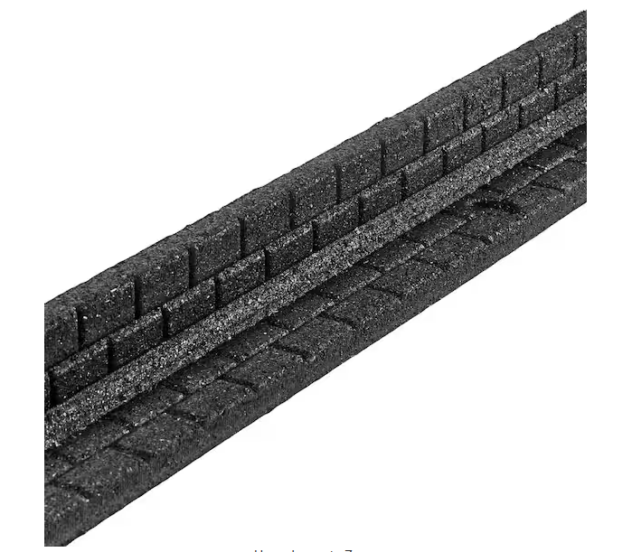 48 in. x 3 in. x 3 in. Black Brickface Rubber Landscape Edging